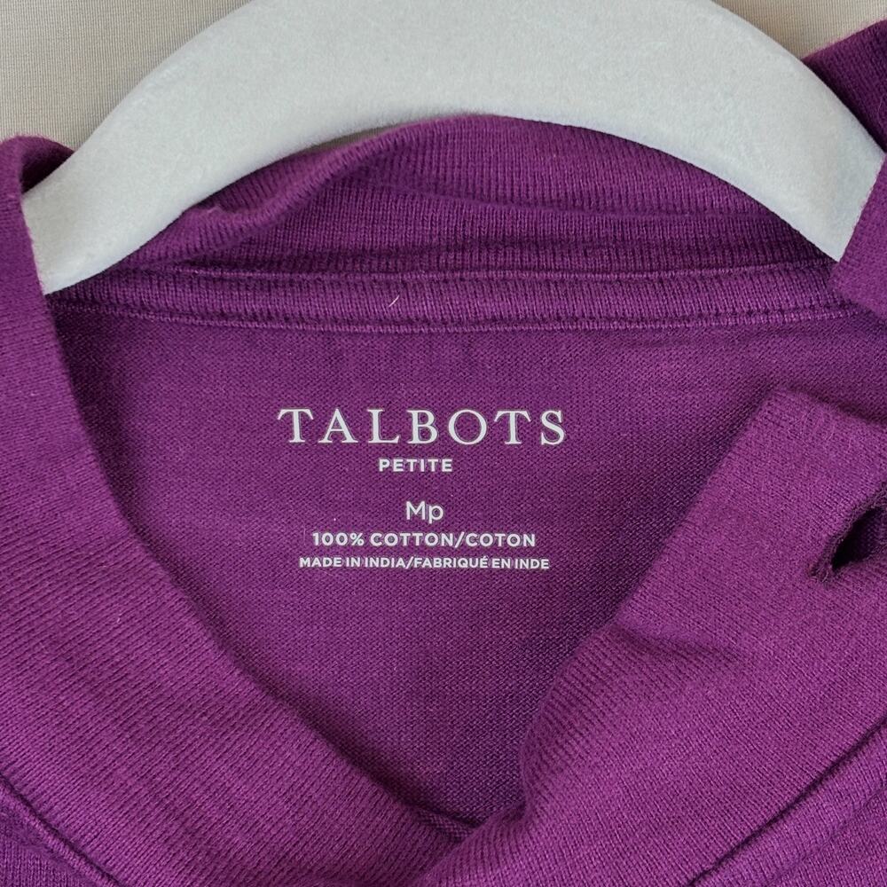 Talbots Petite Medium Button Detail Mockneck Top … - image 4